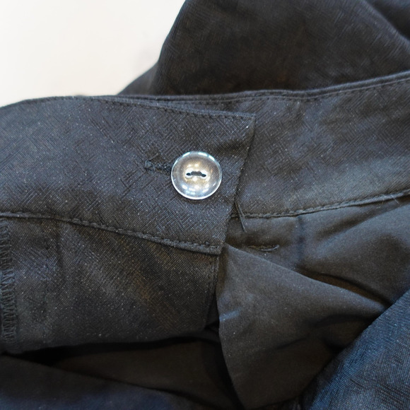 Armani Exchange Pants Womens 2 Black Pleated Cuffed Jacquard High Rise Minimal - Picture 6 of 13